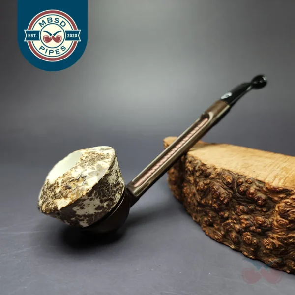 Falcon Extra Dental w/ MBSD Meerschaum Dublin Block Meerschaum Bowl Pipe, New
