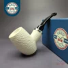 MBSD Meerschaum Silver Rustic Poker Reverse Calabash Block Meerschaum Pipe, New