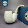 MBSD Meerschaum Silver Rusticated Oom Paul Reverse Calabash Block Meerschaum Pipe, New