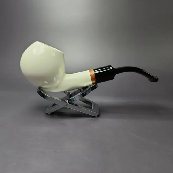 MBSD Meerschaum Deluxe Smooth Apple Block Meerschaum Pipe, Briar-Mortise, New - Image 2