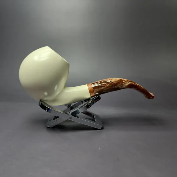 MBSD Meerschaum Deluxe Smooth Egg Block Meerschaum Pipe, Briar-Mortise, New - Image 2