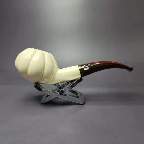 MBSD Meerschaum Deluxe Premier Sea Urchin Block Meerschaum Pipe, Briar-Mortise - Image 2