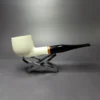 MBSD Meerschaum Deluxe Smooth Pot Block Meerschaum Pipe, Briar-Mortise, New - Image 2