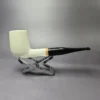 MBSD Meerschaum Deluxe Smooth Billiard Block Meerschaum Pipe, Briar-Mortise, New - Image 2