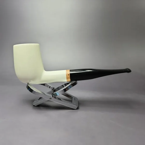 MBSD Meerschaum Deluxe Smooth Billiard Block Meerschaum Pipe, Briar-Mortise, New - Image 2