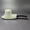 MBSD Meerschaum Silver Lattice Volcano Reverse Calabash Block Meerschaum Pipe, New - Image 2