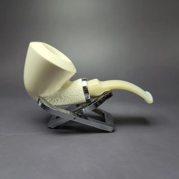 MBSD Meerschaum Silver Danish Dublin Reverse Calabash Block Meerschaum Pipe, New - Image 2