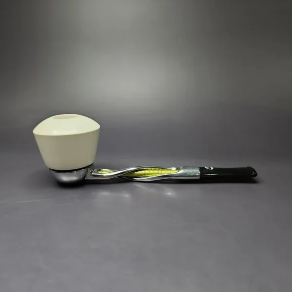 Falcon Shillelagh Green w/ MBSD Meerschaum Rhodesian Block Meerschaum Bowl Pipe, New - Image 2