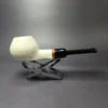 MBSD Meerschaum Deluxe Smooth Bullcap Block Meerschaum Pipe, Briar-Mortise, New - Image 2