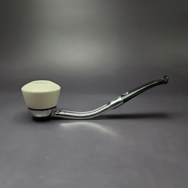 Falcon Chrome Dental w/ MBSD Meerschaum Dublin Block Meerschaum Bowl Pipe, New - Image 2