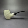 MBSD Meerschaum Silver Rustic Poker Reverse Calabash Block Meerschaum Pipe, New - Image 2