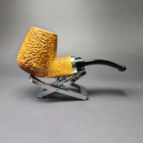 MBSD Meerschaum Silver Rustic Brandy Reverse Calabash Block Meerschaum Pipe, New - Image 2