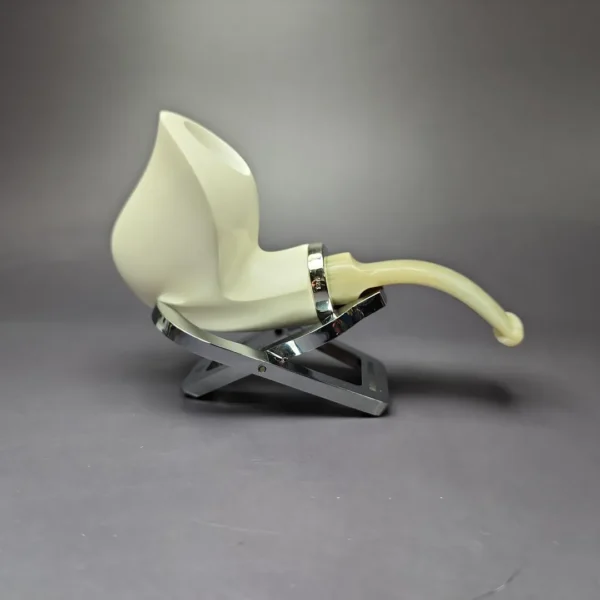MBSD Meerschaum Silver Reverse Calabash Block Meerschaum Pipe, New - Image 2