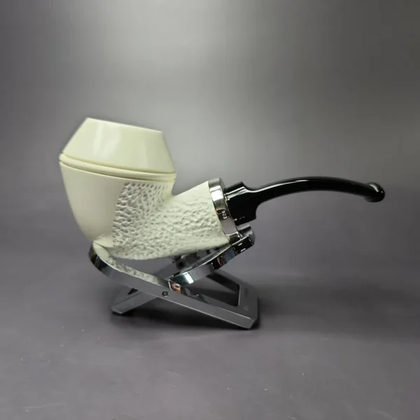 MBSD Meerschaum Silver Reverse Calabash Rhodesian Block Meerschaum Pipe, New - Image 2