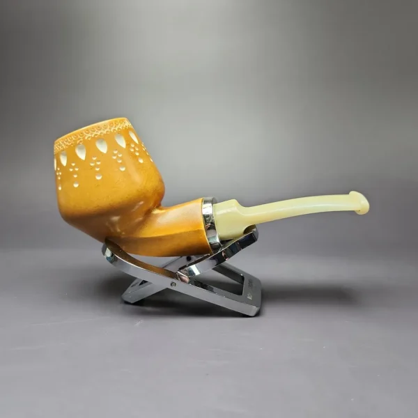 MBSD Meerschaum Silver Devil Anse Reverse Calabash Block Meerschaum Pipe, New - Image 2