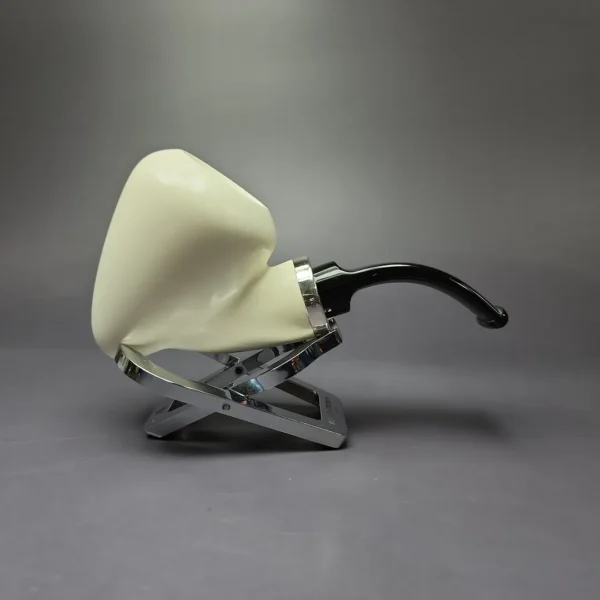 MBSD Meerschaum Silver Smooth Strawberry Reverse Calabash Block Meerschaum Pipe, New - Image 2