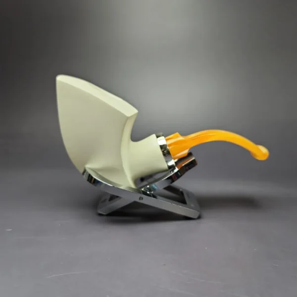 MBSD Meerschaum Silver Reverse Calabash Block Meerschaum Pipe, New - Image 2