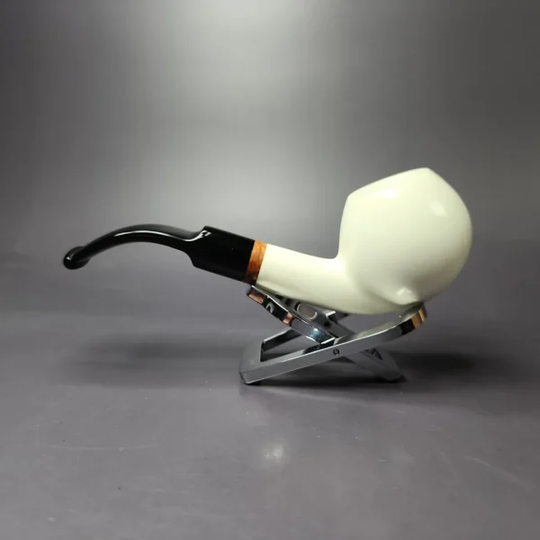 MBSD Meerschaum Deluxe Smooth Apple Block Meerschaum Pipe, Briar-Mortise, New - Image 3