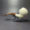 MBSD Meerschaum Deluxe Smooth Egg Block Meerschaum Pipe, Briar-Mortise, New - Image 3