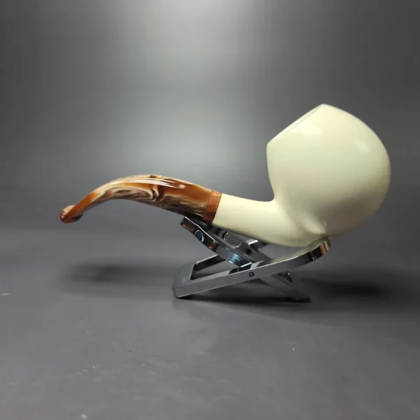 MBSD Meerschaum Deluxe Smooth Egg Block Meerschaum Pipe, Briar-Mortise, New - Image 3