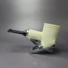 MBSD Meerschaum Silver Smooth Poker Reverse Calabash Block Meerschaum Pipe, New - Image 3
