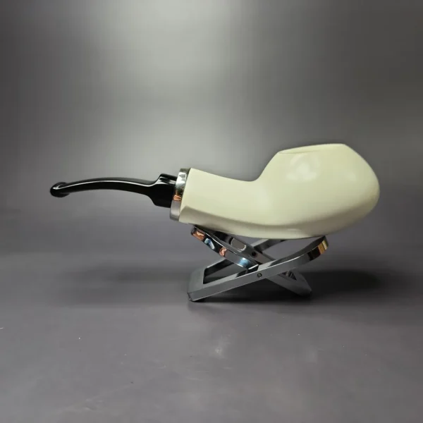 MBSD Meerschaum Silver Reverse Calabash Ukulele Block Meerschaum Pipe, New - Image 3