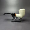 MBSD Meerschaum Deluxe Rhodesian Block Meerschaum Pipe, Briar-Mortise, New - Image 3
