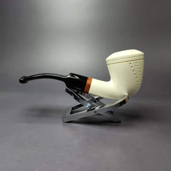 MBSD Meerschaum Deluxe Rhodesian Block Meerschaum Pipe, Briar-Mortise, New - Image 3