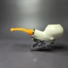 MBSD Meerschaum Silver Reverse Calabash Author Block Meerschaum Pipe, New - Image 3