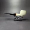 MBSD Meerschaum Deluxe Smooth Pot Block Meerschaum Pipe, Briar-Mortise, New - Image 3