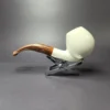 MBSD Meerschaum Deluxe Smooth Brandy Block Meerschaum Pipe, Briar-Mortise, New - Image 3
