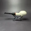 MBSD Meerschaum Deluxe Squat Rhodesian Block Meerschaum Pipe, Briar-Mortise, New - Image 3