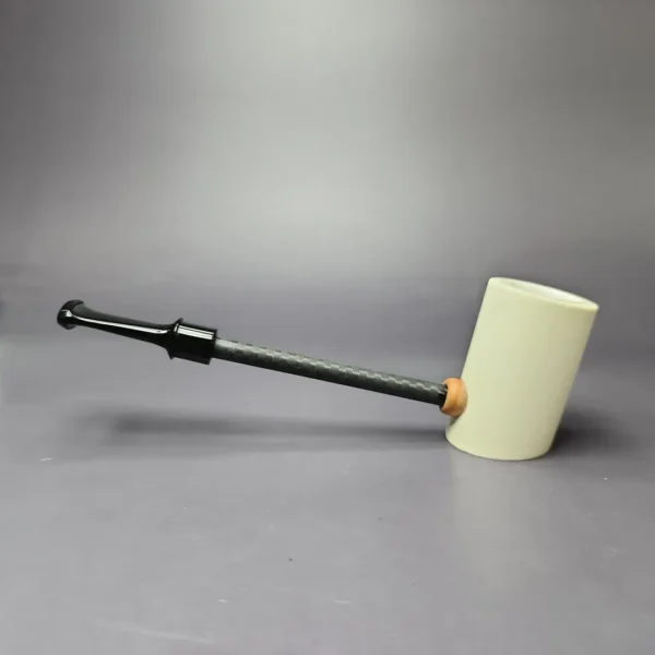 MBSD Meerschaum Deluxe Smooth Poker Block Meerschaum Pipe, New - Image 3