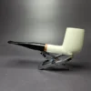 MBSD Meerschaum Deluxe Smooth Billiard Block Meerschaum Pipe, Briar-Mortise, New - Image 3