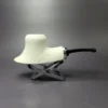 MBSD Meerschaum Silver Lattice Volcano Reverse Calabash Block Meerschaum Pipe, New - Image 3