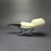 MBSD Meerschaum Silver Reverse Calabash Ukulele Block Meerschaum Pipe, New - Image 3