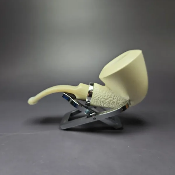 MBSD Meerschaum Silver Danish Dublin Reverse Calabash Block Meerschaum Pipe, New - Image 3