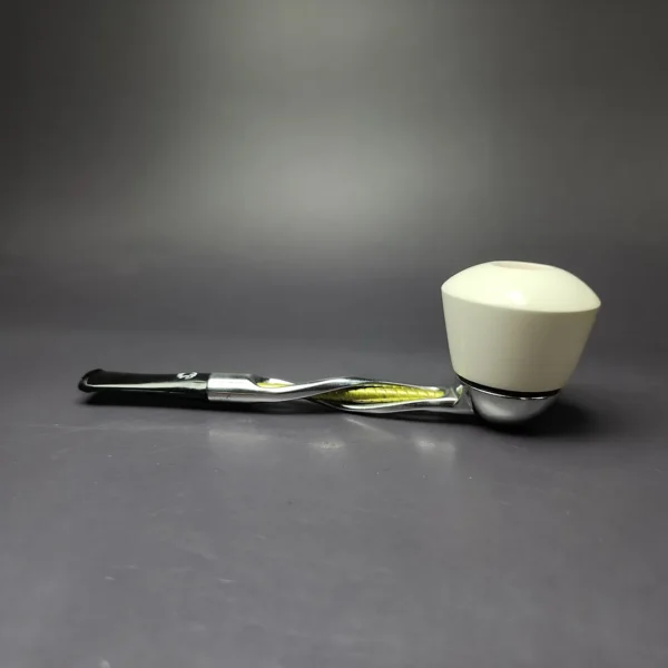 Falcon Shillelagh Green w/ MBSD Meerschaum Rhodesian Block Meerschaum Bowl Pipe, New - Image 3