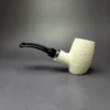 MBSD Meerschaum Silver Rustic Poker Reverse Calabash Block Meerschaum Pipe, New - Image 3