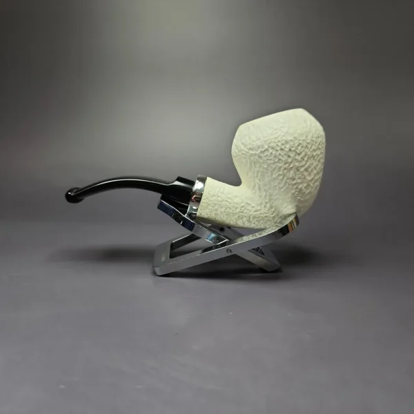 MBSD Meerschaum Silver Rustic Acorn Reverse Calabash Block Meerschaum Pipe, New - Image 3