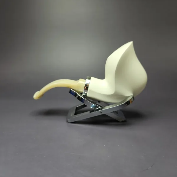 MBSD Meerschaum Silver Reverse Calabash Block Meerschaum Pipe, New - Image 3