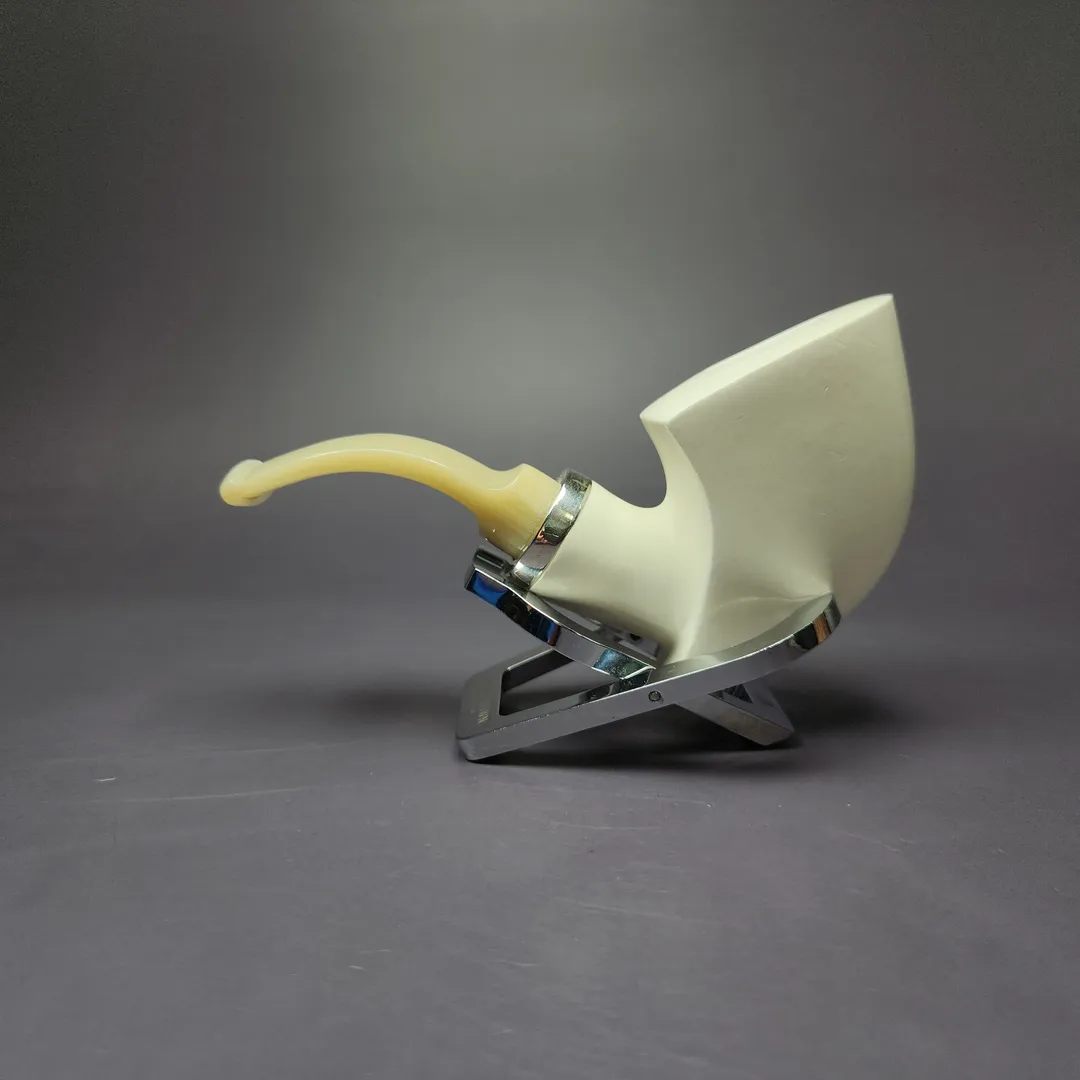 MBSD Meerschaum Silver Pickaxe Reverse Calabash Block Meerschaum Pipe, New - Image 3