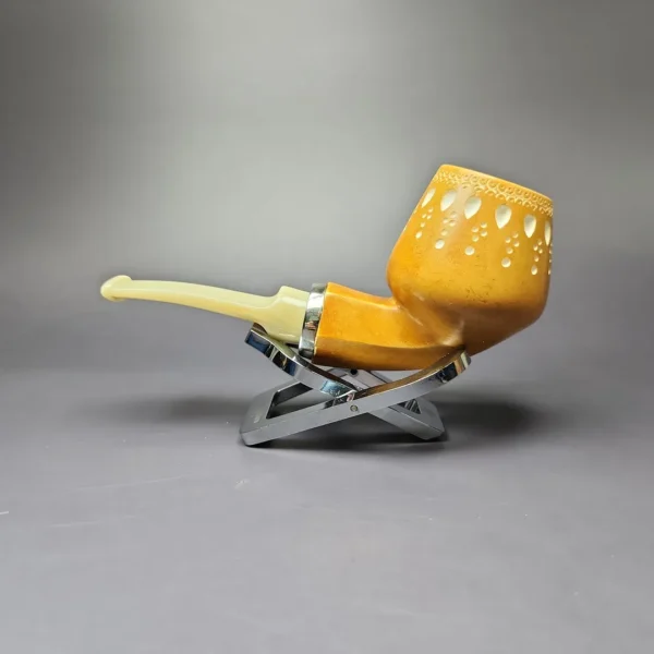 MBSD Meerschaum Silver Devil Anse Reverse Calabash Block Meerschaum Pipe, New - Image 3