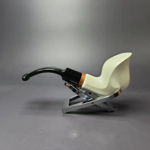 MBSD Meerschaum Deluxe Smooth Cobra Block Meerschaum Pipe, Briar-Mortise, New - Image 3