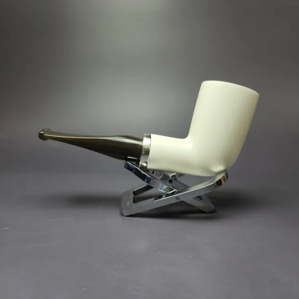MBSD Meerschaum Silver Stack Reverse Calabash Block Meerschaum Pipe, New - Image 3