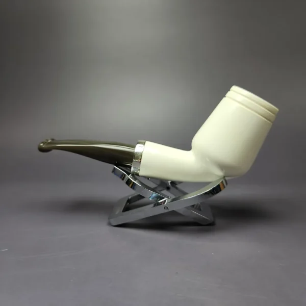 MBSD Meerschaum Silver Cutty Reverse Calabash Block Meerschaum Pipe, New - Image 3