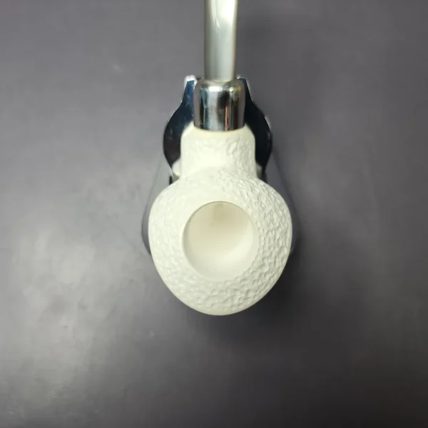 MBSD Meerschaum Silver Rustic Cobra Block Meerschaum Pipe, New - Image 5