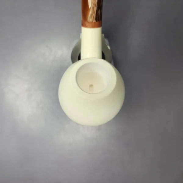 MBSD Meerschaum Deluxe Smooth Egg Block Meerschaum Pipe, Briar-Mortise, New - Image 5