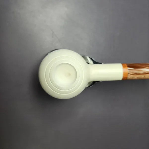 MBSD Meerschaum Deluxe Smooth Prince Block Meerschaum Pipe, Briar-Mortise, New - Image 5