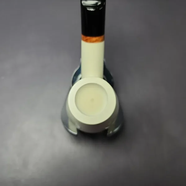 MBSD Meerschaum Deluxe Smooth Bent Billiard Block Meerschaum Pipe, Briar-Mortise, New - Image 5
